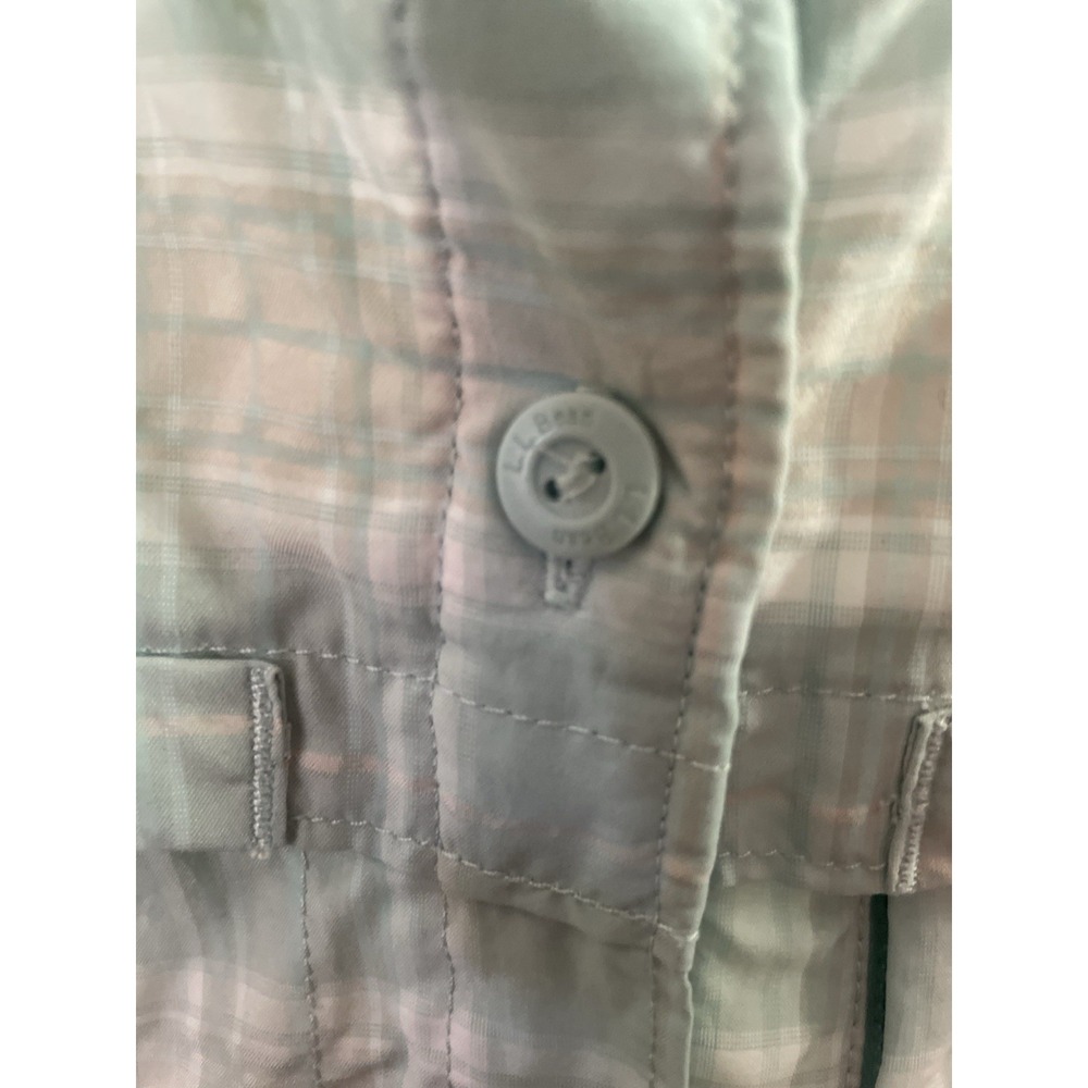 LL Bean Tropicwear Shirt Women's Sm Short Sleeve Fishing Vented Green Plaid - Picture 4 of 7